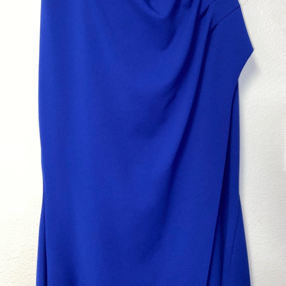 "IVY" ONE SHOULDER RUFFLE SCUBA CREPE DRESS - Picture 4 of 7